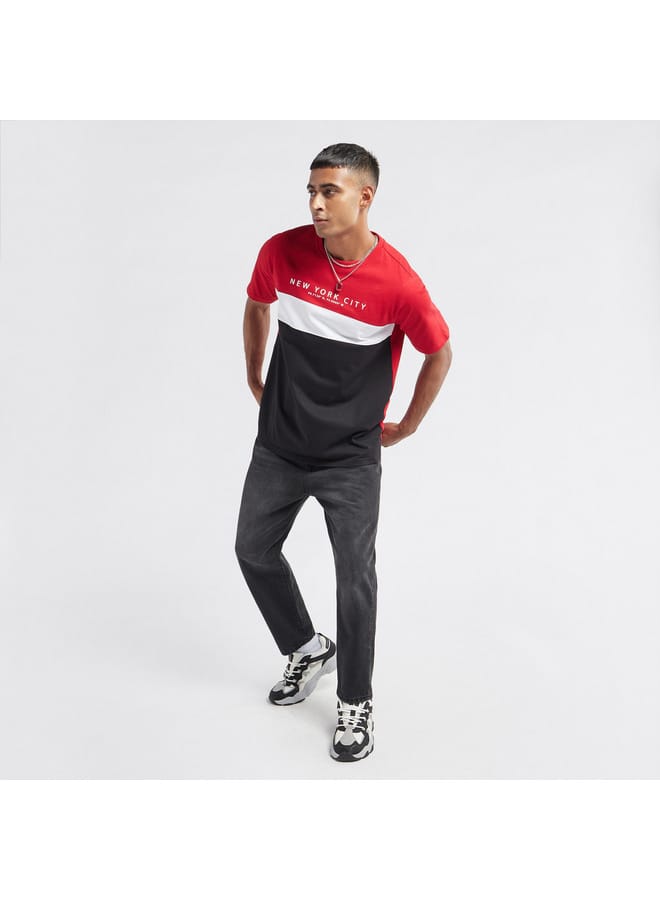 Splash FAV Colourblock T-shirt with Crew Neck and Short Sleeves  - Image 2