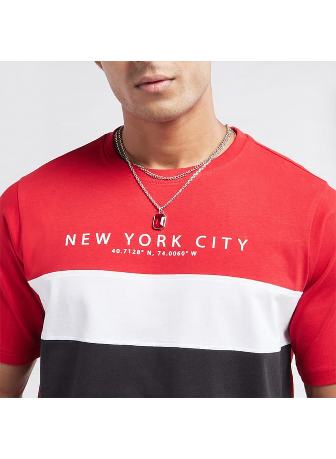 Splash FAV Colourblock T-shirt with Crew Neck and Short Sleeves  - Image 4
