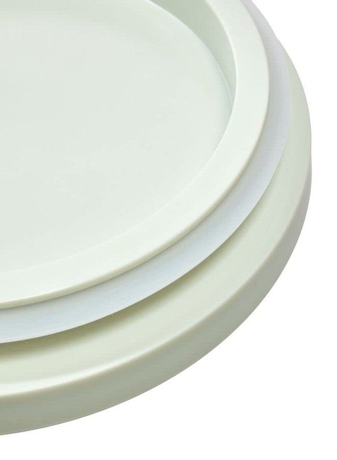 إنترديزاين علبة تخزين طعام دائرية صغيرة مقسمة من البلاستيك المعاد تدويره من iDesign، مناسبة للثلاجة والفريزر، مع غطاء، 6.71 بوصة × 6.71 بوصة × 2.5 بوصة، لون أخضر فاتح - Image 4