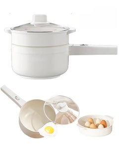 Generic Electric Hot Pot with Steamer & Temperature Control - Non-Stick Electric Cooker Shabu Shabu, Electric Skillet,Frying Pan,Electric Saucepan,for Noodles, Egg, Steak, Sauté, Steam and Soup (1.8 L)  - Image 1