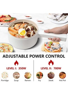 Generic Electric Hot Pot with Steamer & Temperature Control - Non-Stick Electric Cooker Shabu Shabu, Electric Skillet,Frying Pan,Electric Saucepan,for Noodles, Egg, Steak, Sauté, Steam and Soup (1.8 L)  - Image 3