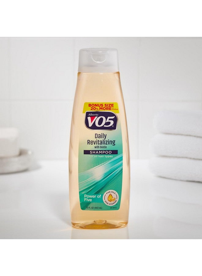 Alberto VO5 Daily Revitalizing Shampoo - Moisturizing Shampoo With Biotin - For All Hair Types - With 5 Oils And 5 Vitamins For Healthy Hair - 15 Oz - Image 2