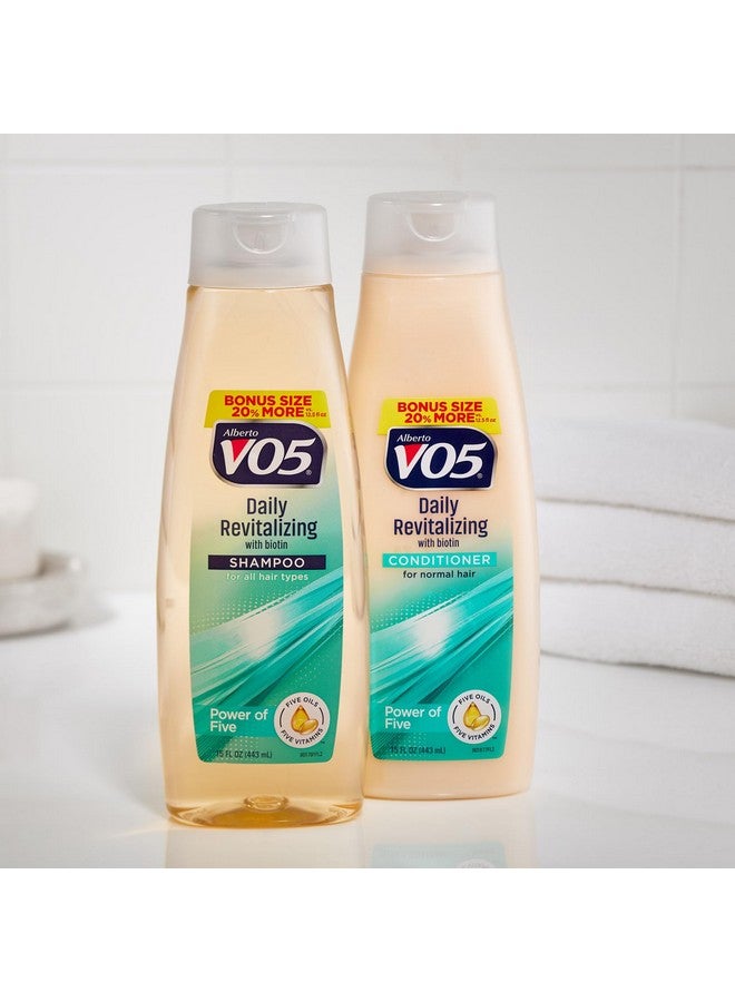 Alberto VO5 Daily Revitalizing Shampoo - Moisturizing Shampoo With Biotin - For All Hair Types - With 5 Oils And 5 Vitamins For Healthy Hair - 15 Oz - Image 3