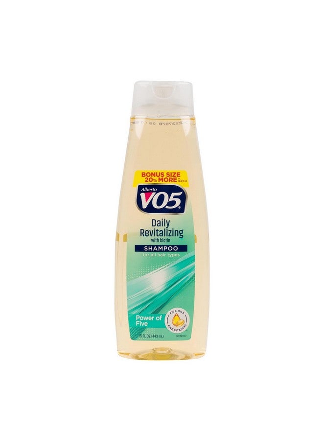 Alberto VO5 Daily Revitalizing Shampoo - Moisturizing Shampoo With Biotin - For All Hair Types - With 5 Oils And 5 Vitamins For Healthy Hair - 15 Oz - Image 1
