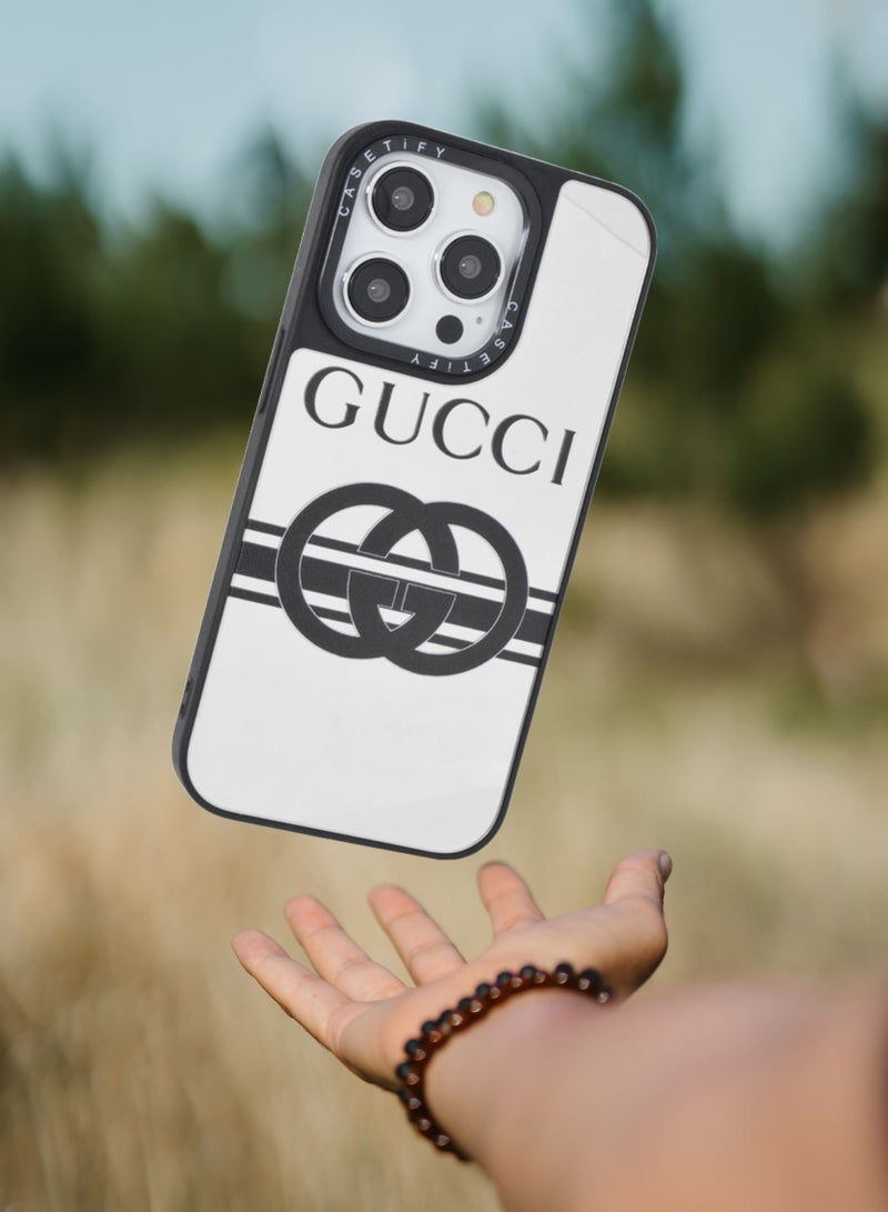 Casetify iPhone 14 Pro Cover Luxury Plating Embossed Hard Phone Case Tempered Glass Back Cover - Image 3