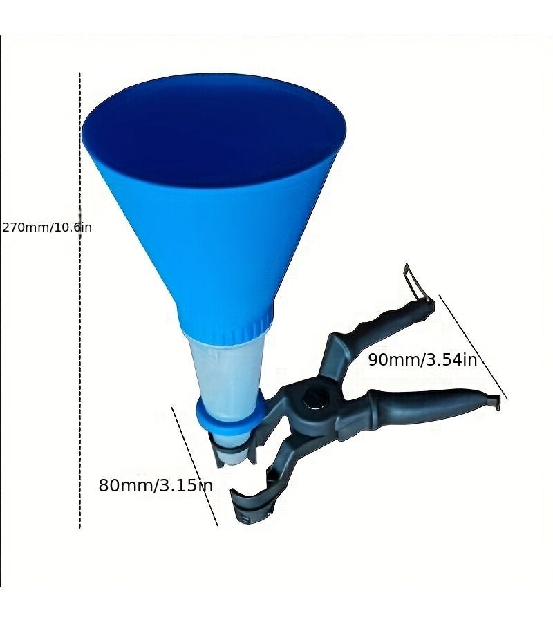 Blue Oil Funnel Car Engine Oil Filling Tool Multi-functional Household Funnel - Image 1