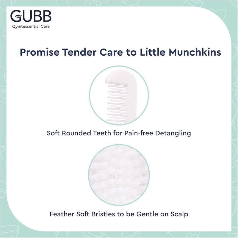 GUBB Baby Grooming Kit for New Born Baby | Smartly Designed, Soft Teeth, BPA Free Non-Toxic, Baby Comb & Brush Set with Soft Nylon Bristles - Pink - Image 3