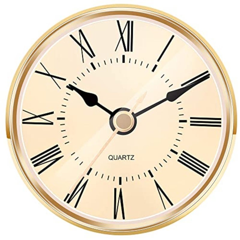 2.8 Inch 70 mm Gold Quartz Clock Insert with Roman Numeral and Quartz Movement - Image 1
