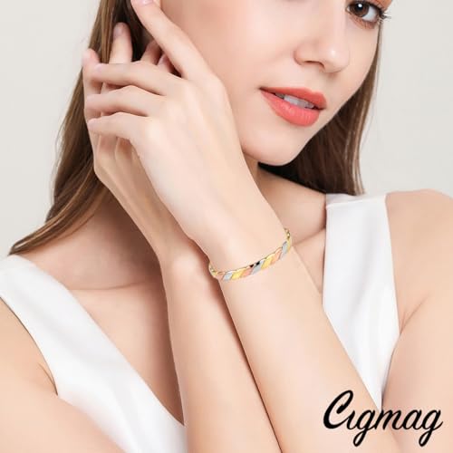 Cigmag Copper Bracelets for Women Pure Copper Bracelet Cuff Bangle Strength Magnet Adjustable - Image 5