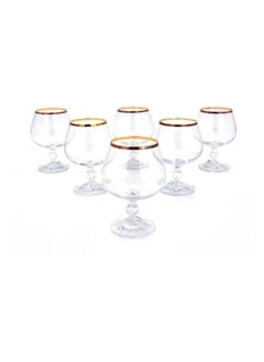 BOHEMIA Gold Plated Glass Set Clear/Gold 250Ml 