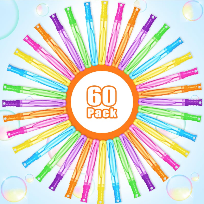 سبرينج فلاور Springflower Bubble Wand 60 PCS Bubble Wands Bulk Summer Toys Outdoor Activity Supply Supply Party Party Form - Image 4