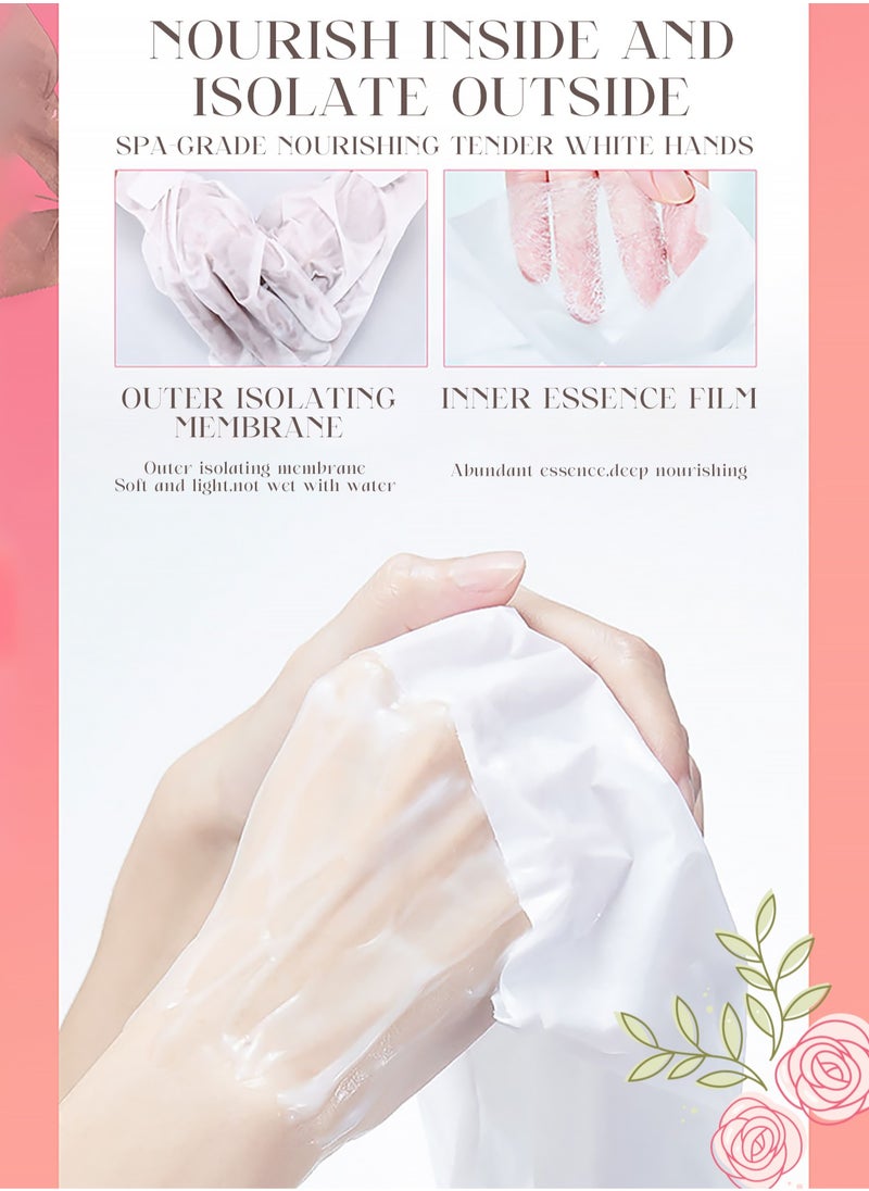 APPTI Hand Peel Mask With Rosa For Dry Cracked Hand 5 Pack-Exfoliating Hand Mask, Natural Exfoliator For Dead Skin,Callus,Repair Rough Hand For Men Women-Repairs Hands & Removes Dead Skin For Soft Hand  - Image 4