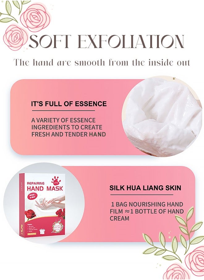 APPTI Hand Peel Mask With Rosa For Dry Cracked Hand 5 Pack-Exfoliating Hand Mask, Natural Exfoliator For Dead Skin,Callus,Repair Rough Hand For Men Women-Repairs Hands & Removes Dead Skin For Soft Hand  - Image 5