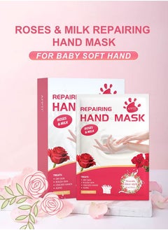 APPTI Hand Peel Mask With Rosa For Dry Cracked Hand 5 Pack-Exfoliating Hand Mask, Natural Exfoliator For Dead Skin,Callus,Repair Rough Hand For Men Women-Repairs Hands & Removes Dead Skin For Soft Hand  - Image 2