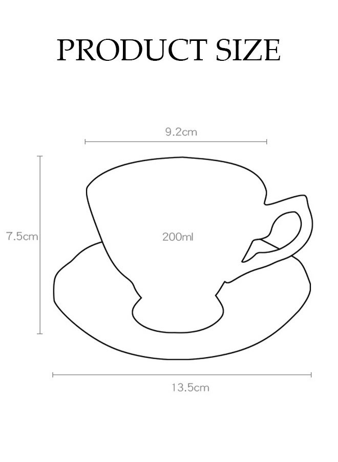 DUNISO French Retro Phnom Penh Tea Cups and Saucers Set Porcelain Tea Set for Tea Party Afternoon Tea Cups Saucer for Coffee Milk Kitchen and Drawing Room  - Image 2