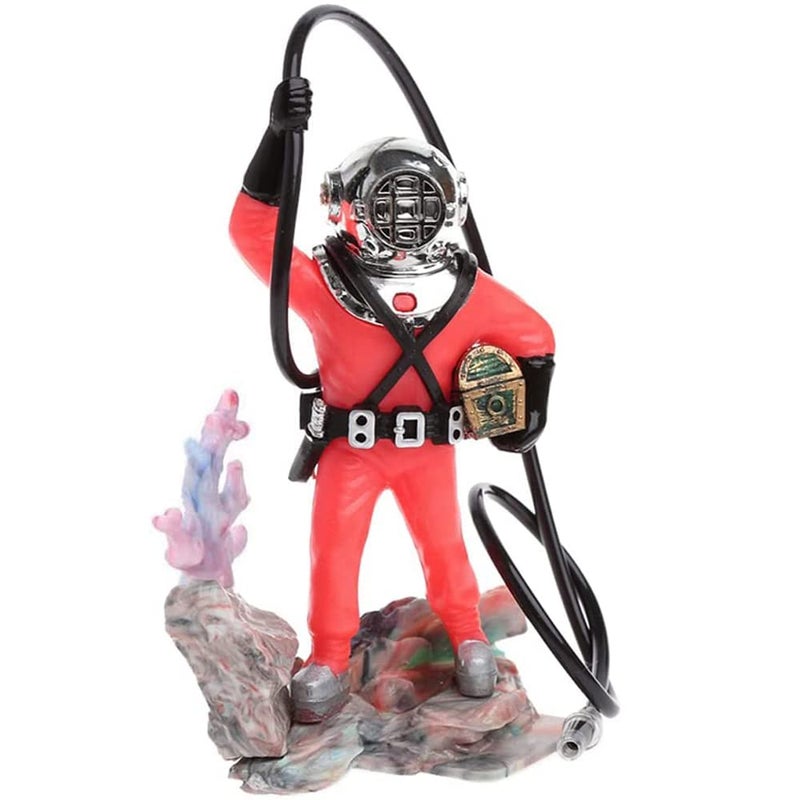 Mesee Aquarium Decorations Diver with Hose Live Action Aerating Ornament, Floating Treasure Seeker Adornment Fish Tank Ornament - Image 1