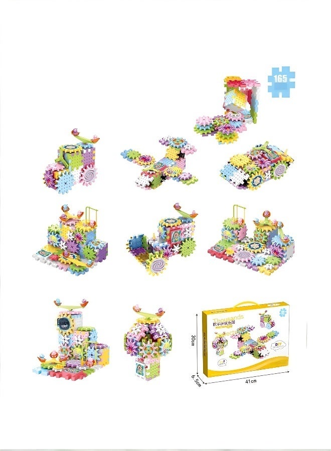 Variety of electric building blocks park gear rotating toy puzzle large particle puzzle set boys and girls 3-6 years old assembly  - Image 5