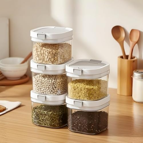 yuyingji 2-Pack 27oz Airtight Tea Canisters, Clear Loose Leaf Tea Storage Containers with Spoon, Wide-Mouth Kitchen Canisters for Loose Tea, Coffee, Sugar, Flour & Herbs, BPA Free Organizer for Pantry - Image 3