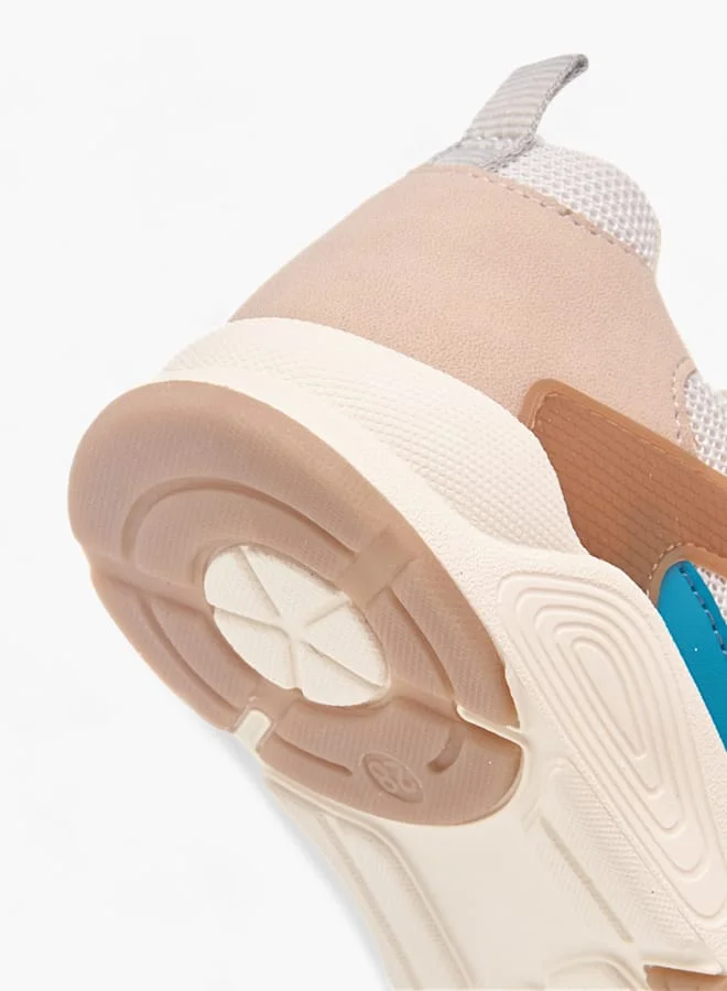 جونيورز Boys Textured Sneakers With Hook And Loop Closure