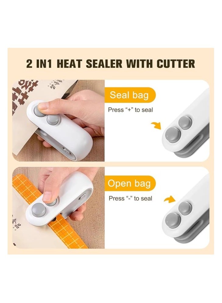 Portable Mini Vacuum Sealing Machine, 2 In 1 USB Rechargeable with Magnetic Heat Sealing and Cutting for home, kitchen, Food, Snacks, Chips, Fresh Storage, Plastic Bags Sealer - Image 3
