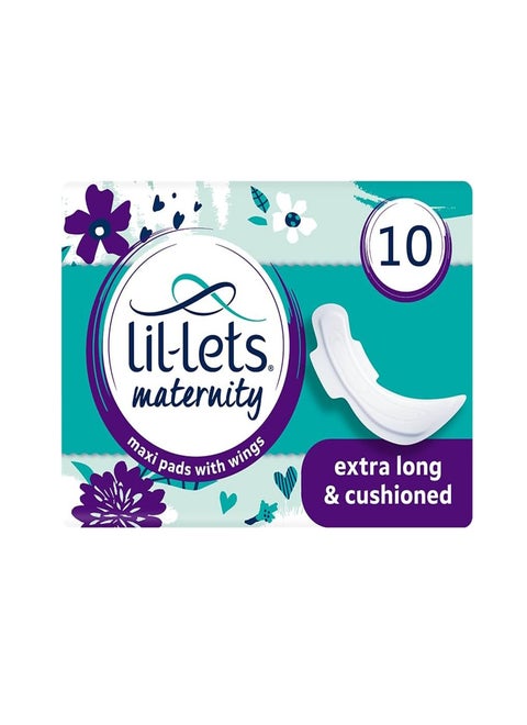 Maxi Pads With Wings, Maternity Pads, Extra Long & Cushioned 10Pcs