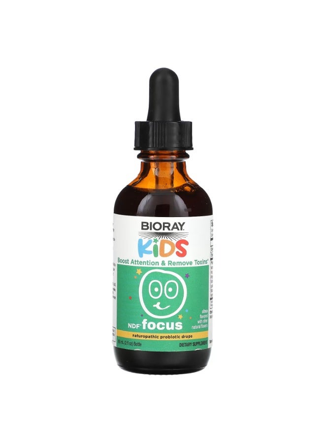 Bioray, Kids, NDF Focus, Naturopathic Probiotic Drops, Citrus, 2 fl oz (60 ml) - Image 2
