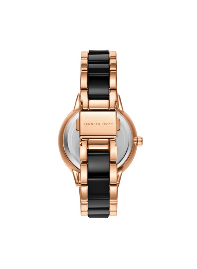 KENNETH SCOTT Women's Alloy and Acetate Plastic Analog Watch K24503-RCBM - 10.3 mm  - Image 3