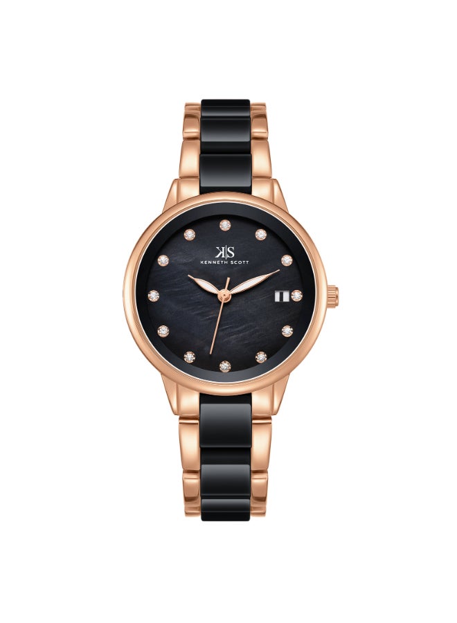 KENNETH SCOTT Women's Alloy and Acetate Plastic Analog Watch K24503-RCBM - 10.3 mm  - Image 1