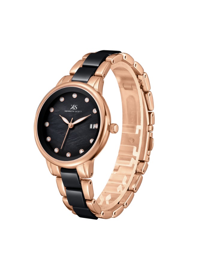 KENNETH SCOTT Women's Alloy and Acetate Plastic Analog Watch K24503-RCBM - 10.3 mm  - Image 2