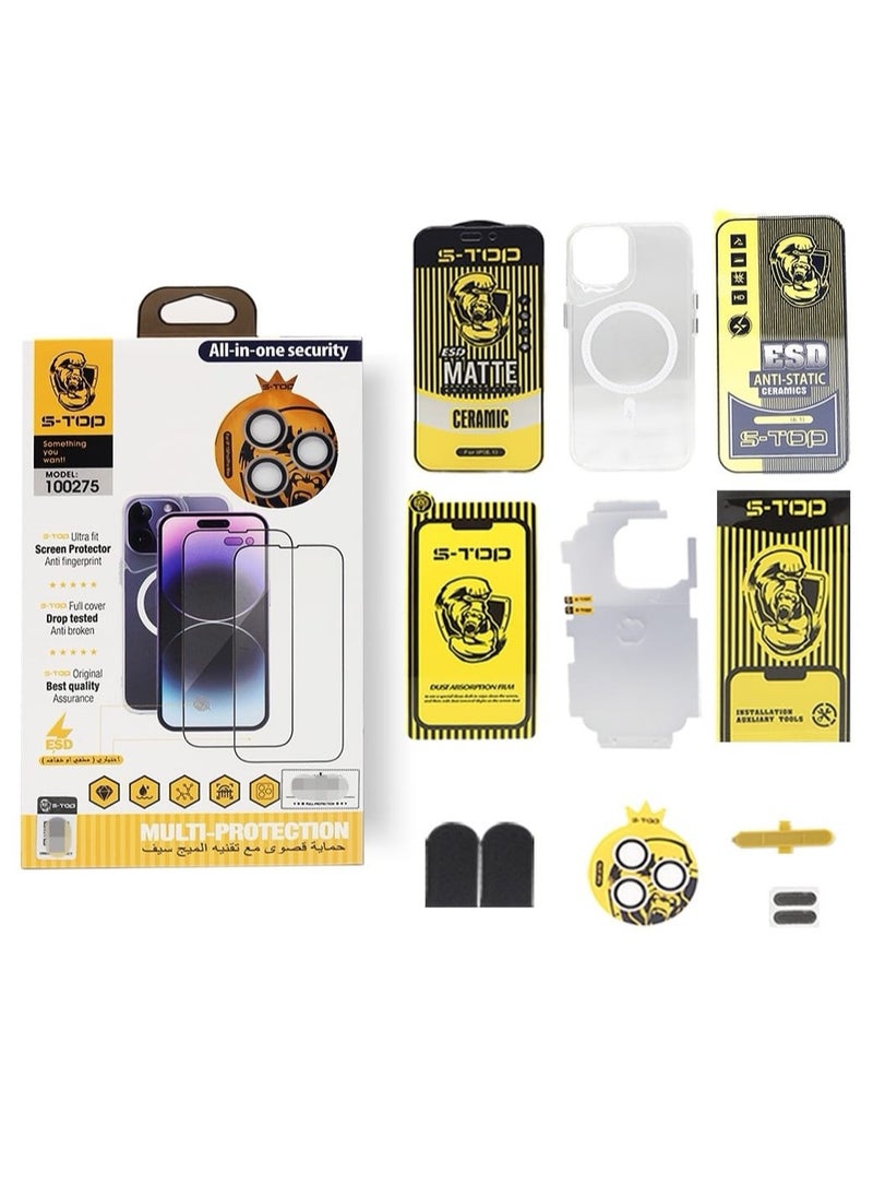 S-TOP Integrated protection package 8 in 1 for iPhone 15  - Image 1