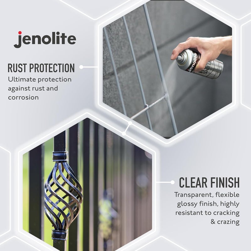 JENOLITE جينولايت رست شيلد رذاذ - 400 مل (13.5 أونصة سائلة) - حماية عالية ضد الصدأ والتآكل - الوقاية النهائية من الصدأ للسيارات والدراجات النارية - Image 4