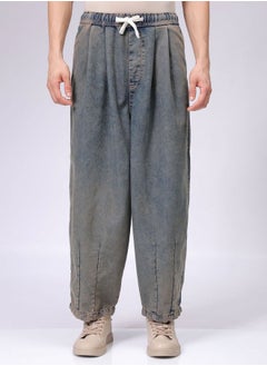 Men Baggy Solid Mid-Rise Denim Harem Pants