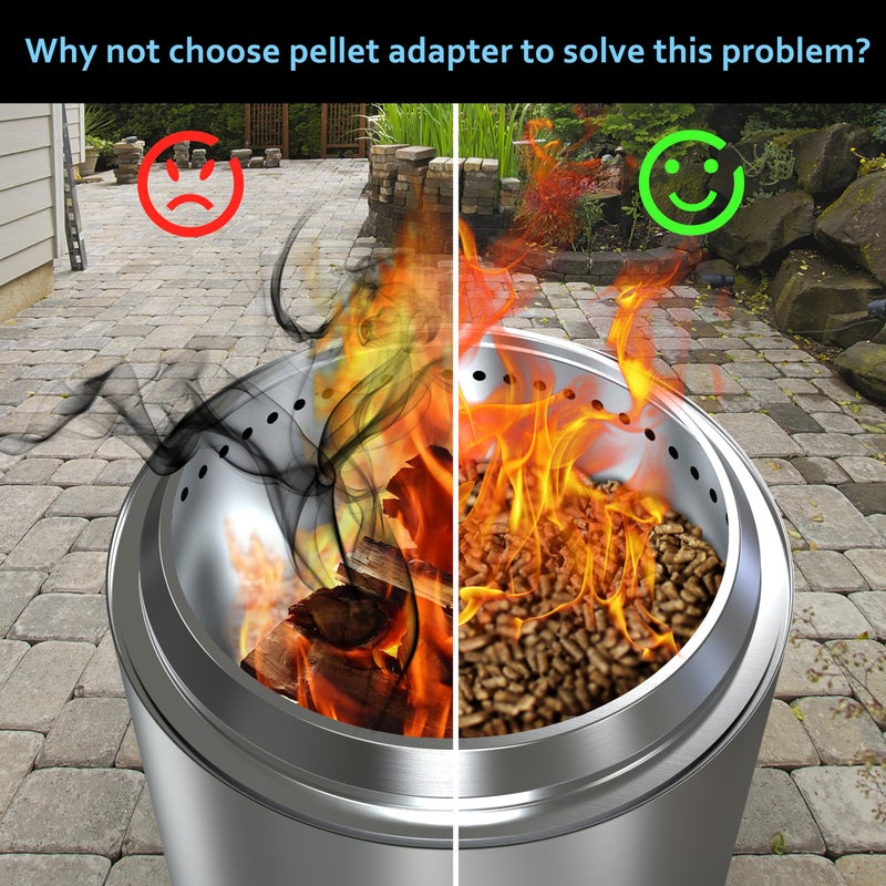 BBQCuker Pellet Adapter for Solo Stove Bonfire 2.0, Bonfire Accessories for Solo Stove,19.5" Bonfire 2.0 Burning Pellets Extension Accessories,Pellet Burning Conversion (SYCP01-002) - Image 3
