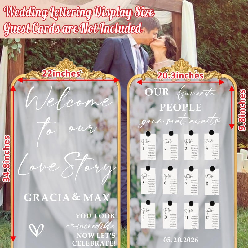 Haiddle Custom Name Welcome to Our Wedding Sign Decals for Mirror Wedding Decor Seating Chart Signs for Reception DIY Marriage Letters Decal Our Favorite People Vinyl Sticker for Party Entry Backdrop Supply - Image 5