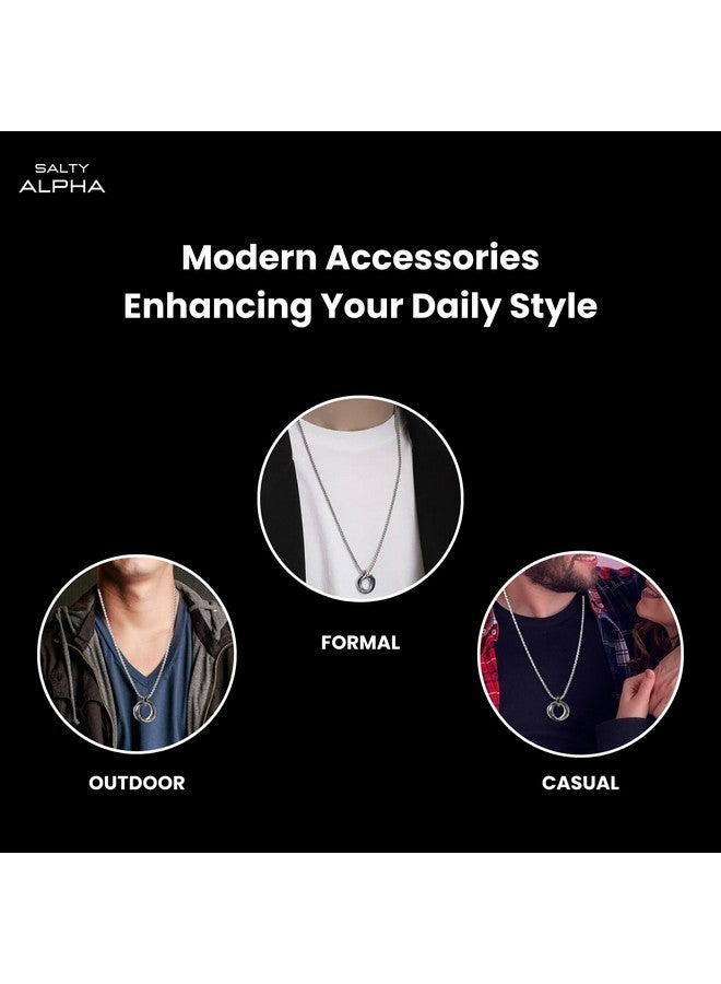 Salty Salty Alpha Collier Neck Chain for Men & Boys | Stainless Steel Pendant Locket Necklace Stylish Men's Accessories | Diwali, Birthday, Anniversary & Special Occassion Gift | Everyday Wear  - Image 5