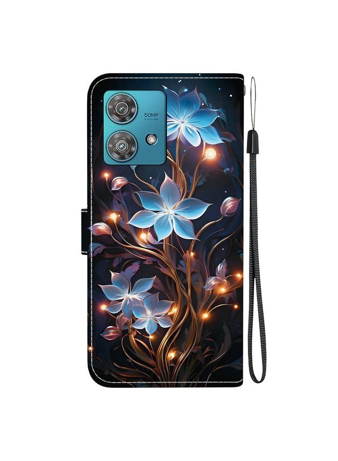 اس-توب جراب لهاتف موتورولا إيدج 40 نيو كريستال، جراب جلدي برسومات ملونة - Image 3