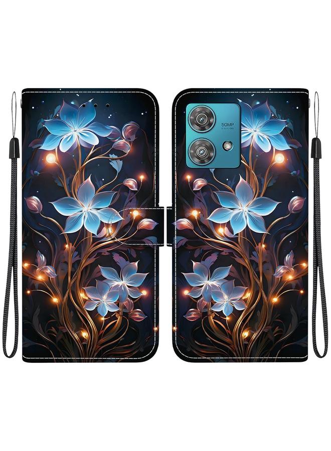 اس-توب جراب لهاتف موتورولا إيدج 40 نيو كريستال، جراب جلدي برسومات ملونة - Image 1