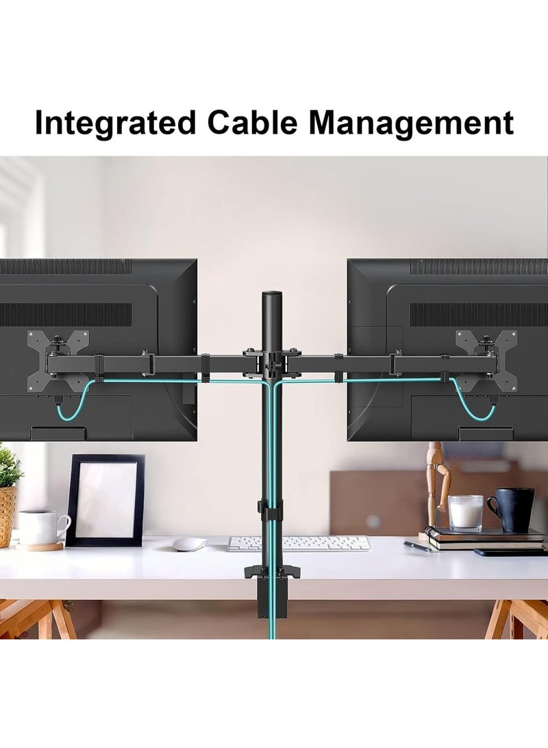 Dual Monitor Arm - Adjustable 2 Monitor Desk Mount, Suitable for Organizing Computer Monitors - Image 1