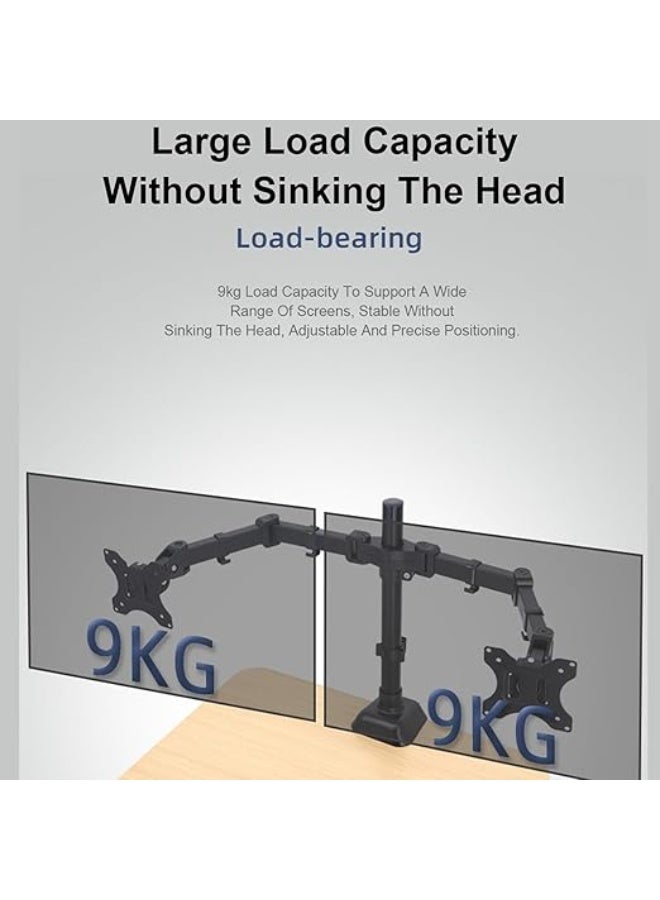 Dual Monitor Arm - Adjustable 2 Monitor Desk Mount, Suitable for Organizing Computer Monitors - Image 2