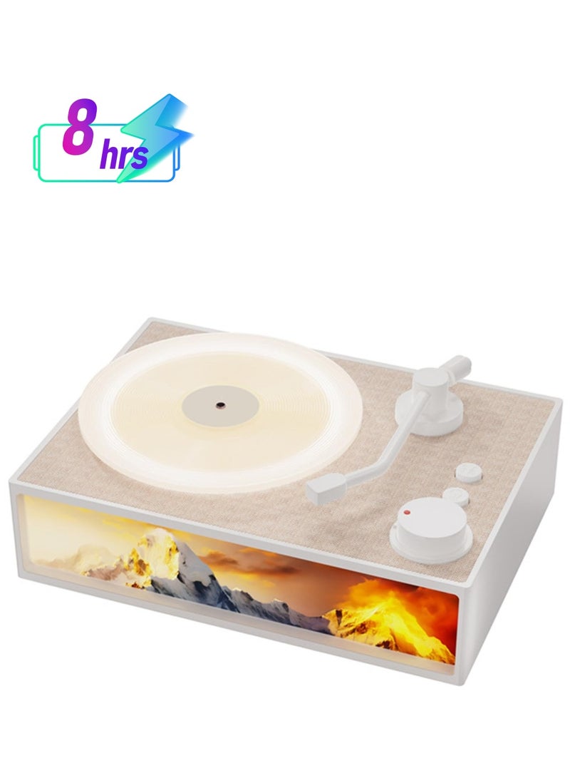 SYOSI Retro Bluetooth Speakers Portable, Vinyl Record Player Style Portable Wireless Speaker, with Aroma Diffuser Night Light Old Fashioned Classic Phonograph Style Speaker Support TF Card AUX - Image 1