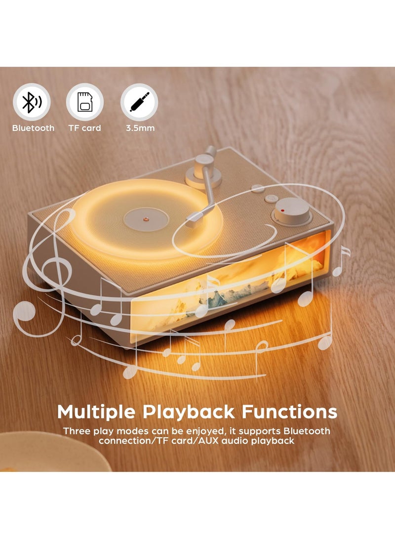 SYOSI Retro Bluetooth Speakers Portable, Vinyl Record Player Style Portable Wireless Speaker, with Aroma Diffuser Night Light Old Fashioned Classic Phonograph Style Speaker Support TF Card AUX - Image 4