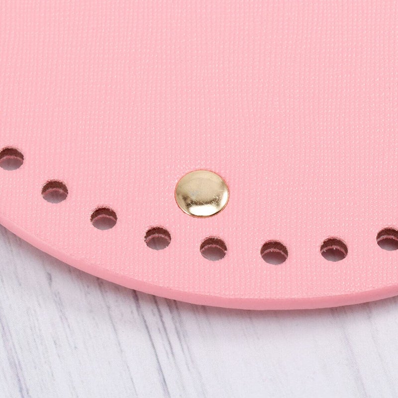 Pink PU Leather Round Bottom For Sewing Crochet Purse Crafting Material - Image 4