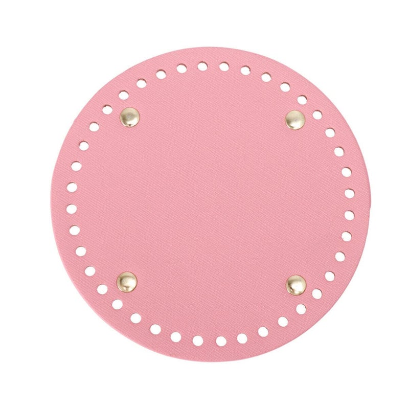 Pink PU Leather Round Bottom For Sewing Crochet Purse Crafting Material - Image 2