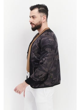 Alpha Industries Men Camouflage Long Sleeve Quilted Jacket, Grey Combo  - Image 4
