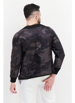Alpha Industries Men Camouflage Long Sleeve Quilted Jacket, Grey Combo  - Image 3