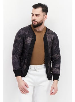 Alpha Industries Men Camouflage Long Sleeve Quilted Jacket, Grey Combo  - Image 1