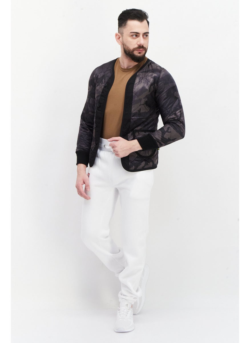 Alpha Industries Men Camouflage Long Sleeve Quilted Jacket, Grey Combo  - Image 2