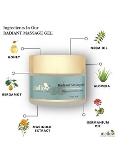 MELLOW Herbals Ayurvedic Radiant Facial Massage Gel (50Gm) For Skin Tightening & Glow | Bergamot, Germanium Oil & Neem | Heals Oily & Acne Prone Skin | Ayush Certified | Gmo, Paraben And Silicone Free  - Image 3