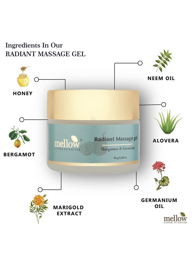 MELLOW Herbals Ayurvedic Radiant Facial Massage Gel (50Gm) For Skin Tightening & Glow | Bergamot, Germanium Oil & Neem | Heals Oily & Acne Prone Skin | Ayush Certified | Gmo, Paraben And Silicone Free  - Image 3