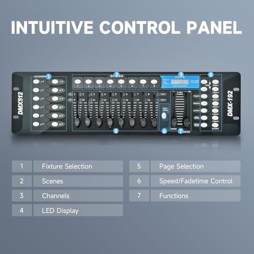 da.beatz. DaBeatz Presents High Quality 192 Channels Professional Master 240 Scenes Dmx512 Dj Mixing Controller For Stage, Disco And Dj, Weddings, Pubs, Par Lights And Moving Head Lights - Image 5